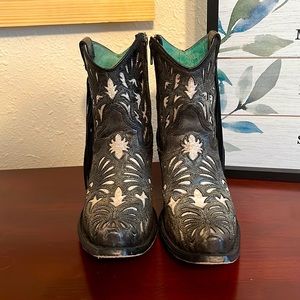 CORRAL Black Cowgirl Booties Size 10. Worn only once to a concert.